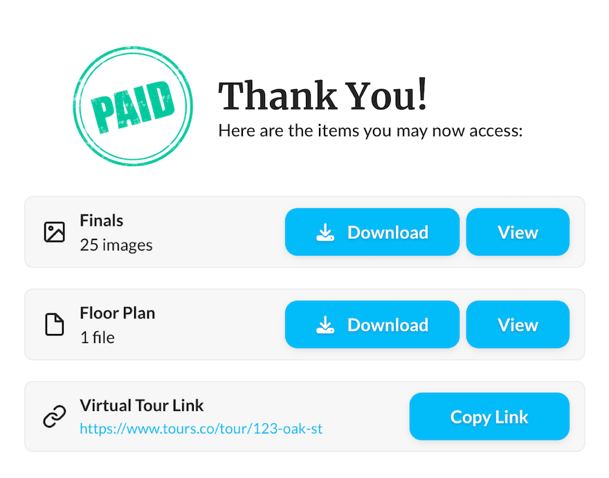 Downloads unlock after payment
