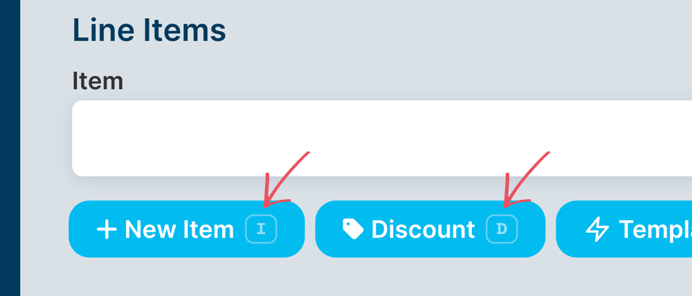 PhotoInvoice keyboard shortcuts